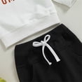 thumbnail image 6 of Infant Kids Two-Piece Outfit Long Sleeve Pumpkin Letter Print Sweatshirt With Solid Color Pants Infant Boy Outfits Kids Clothes Size 6-12 Months, 6 of 8