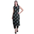 thumbnail image 1 of Moomaya Peter Pan Collar Sleeveless Kurta With Pants 2-Pcs Ethnic Suit Set For Women, 1 of 6