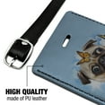 thumbnail image 3 of Pug Dog Butterflies Selfie Rectangle Leather Luggage Card Suitcase Carry-On ID Tag, 3 of 8