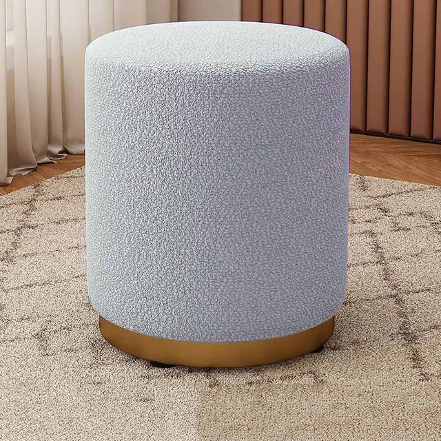 Pouf Rond, Repose-Pieds Doux Rembourré avec Base Dorée, Tabouret de Coiffeuse pour Salon Chambre/f/31 * 31 * 40Cm