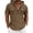 Brown, variant on Men's Linen-Cotton Hooded Shirt V-Neck Short Sleeve Shirt Solid Button-Up Casual Summer Top with Chest Pockets,M,Khaki