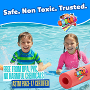 2 Pack Oodles Monster 55 Inch x 3.5 Inch Jumbo Swimming Pool Noodle Foam Multi-Purpose (Yellow)
