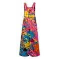 thumbnail image 6 of Laipiong Summer Jumpsuits for Women 2026 Fashion Tie Dye Print Casual Sleeveless Wide Leg Rompers with Pockets Stretch Loose Fit Beach Outfits, 6 of 6
