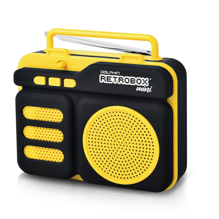Dolphin RTX-10 Retro Box Mini Bluetooth Speaker - Yellow - Walmart.com