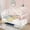 White, variant on Harper & Bright Designs Twin Size Floor House Bed, Wood Montessori House Bed Frame with Fence, Playhouse Tent Bed with Roof, Espresso