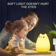 thumbnail image 2 of Luz nocturna para niños, luz nocturna LED, luz nocturna para gatos, luz nocturna de silicona para bebés, luz nocturna portátil para niños con 7 colores nocturnos, lámpara de noche recargable por USB, 2 of 5
