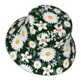 thumbnail image 3 of Easygdp White Daisies and Bee Double-Sided Reflective Fisherman Hat for Outdoor and Night Walking, Unisex, 3 of 9