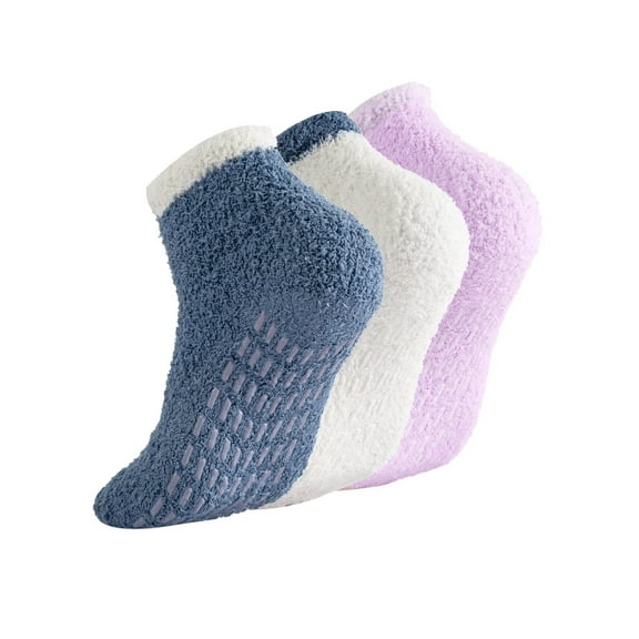 Non Slip Hospital Socks with Grips for Women Grip Slipper Socks,Cozy Fuzzy Warm