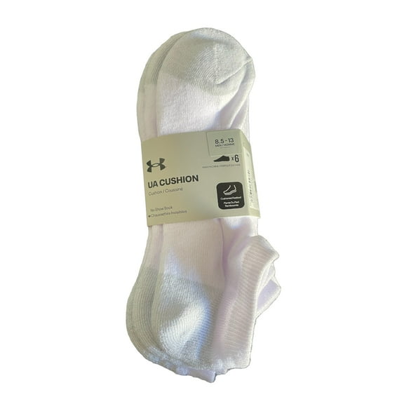 Under Armour Men's Charged Cotton 2.0 No Show Socks, 6 Pack Halo Grey