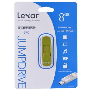 Lexar JumpDrive S70 8GB USB 2.0 Flash Drive (Green) - Retail Hanging Package