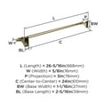 thumbnail image 6 of Amerock Davenport Golden Champagne 24 inch (610mm) Towel Bar, 6 of 8