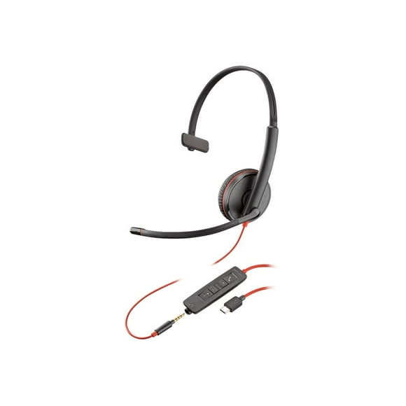 Poly Blackwire C3215 - 3200 Series - headset - on-ear - wired - 3.5 mm jack, USB-C