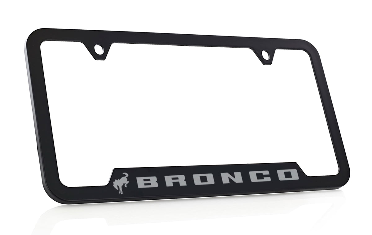 Ford Bronco UV Printed Plastic License Plate Frame - Gray