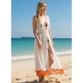 thumbnail image 3 of HAPPY BAY Women's Chiffon Summer Beach Open Front Lightweight Beachwear Duster Kimono Cardigan for Women M-L Ivory_AB867, 3 of 5