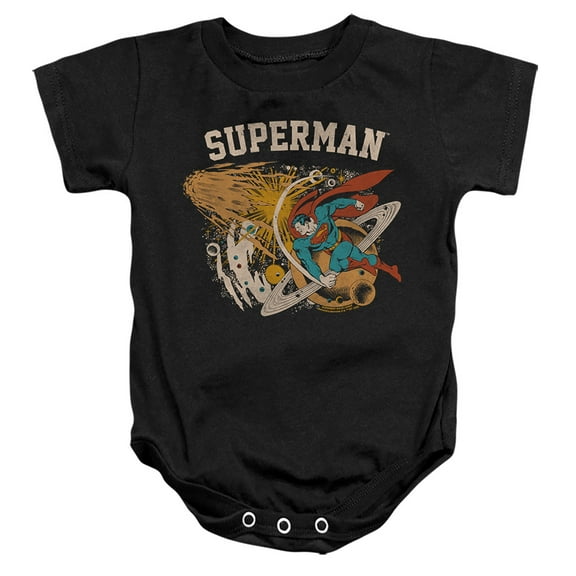 Superman - Logo Universe Unisex Infant Snap Suit for Baby (18 Months) Black