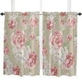 thumbnail image 5 of Retro Flower Watercolor Small Curtain Rod Pocket Short Curtains Half Drapes Partition Cabinet Door Window Curtains Home Decor, 5 of 6