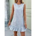 thumbnail image 6 of Women'S Striped Print Sleeveless Ruffle Tunic Dress Summer Swing Flowy Mini Dresses S, 6 of 10