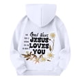 thumbnail image 5 of Grblisyd Christian Hoodies Christian Bible Verse JESUS LOVES YOU Hoodie for Teen Girls Cute Letter Graphic Hoodies Long Sleeve Pullover Sweatshirt, 5 of 6