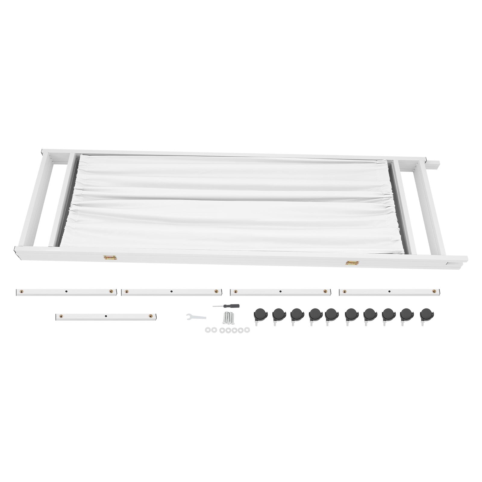 Miumaeov 200*180cm 4-Panel Medical Room Divider Portable Foldable Medical Privacy Screen with Wheels