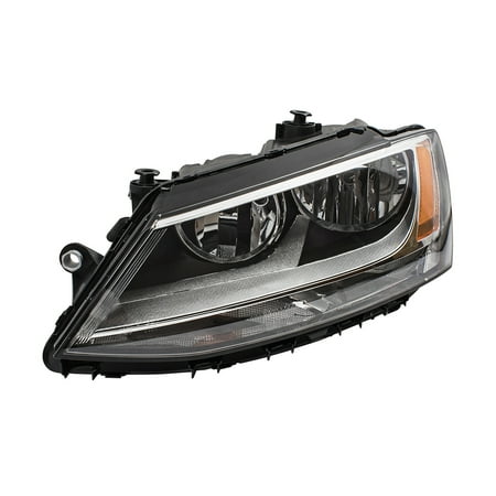 1998 Volkswagen Jetta Headlight - Drivers Combination Halogen Headlight Headlamp Replacement for 11-18 Volkswagen Jetta GLI Sedan 5C7941005J