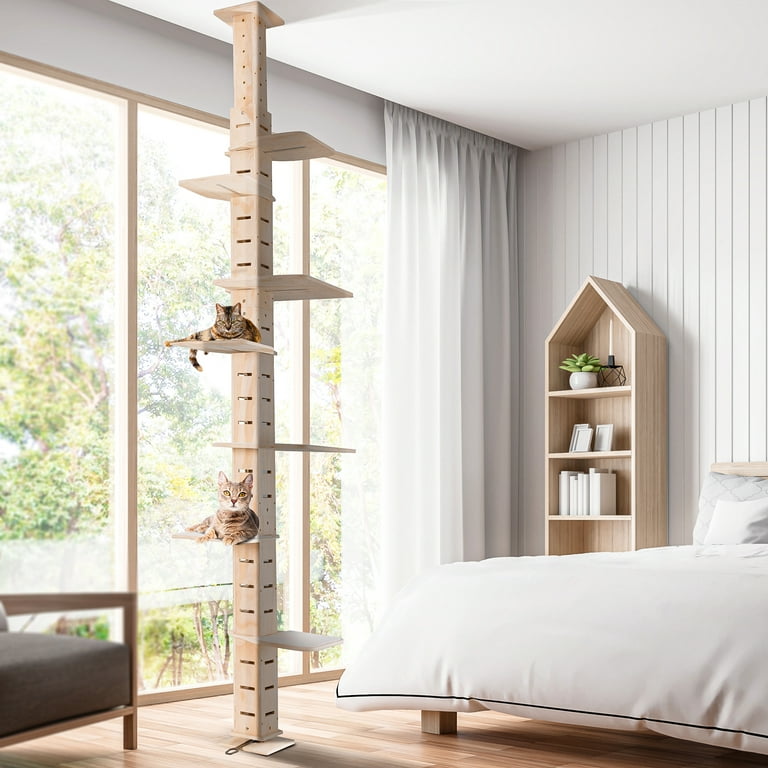 ZephyPaws DIY Multi-Level Cat Tree, Adjustable Height Floor-to