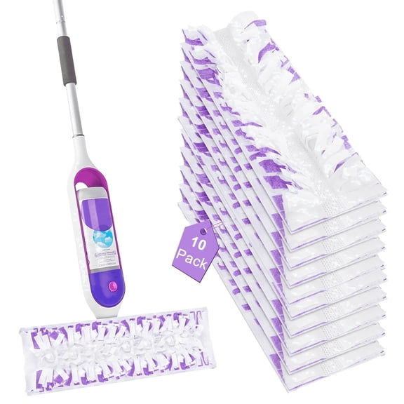 Surface Mopping Pad Refills Compatible with Swiffer Power Mop, Disposable Microfiber Pads, for Multi-Surface Floor Cleaning, 10 Count