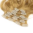 thumbnail image 6 of 8pcs 24" 61cm Gold Tone 4 Clips in Hair Extensions Full Head Long Curly Synthetic Women Hair Wigs, 6 of 6