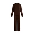 thumbnail image 5 of Joyspun Women's Fleece Long Sleeve Top and Straight Leg Pants Lounge Set, 2-Piece, Sizes XS-3X, 5 of 7
