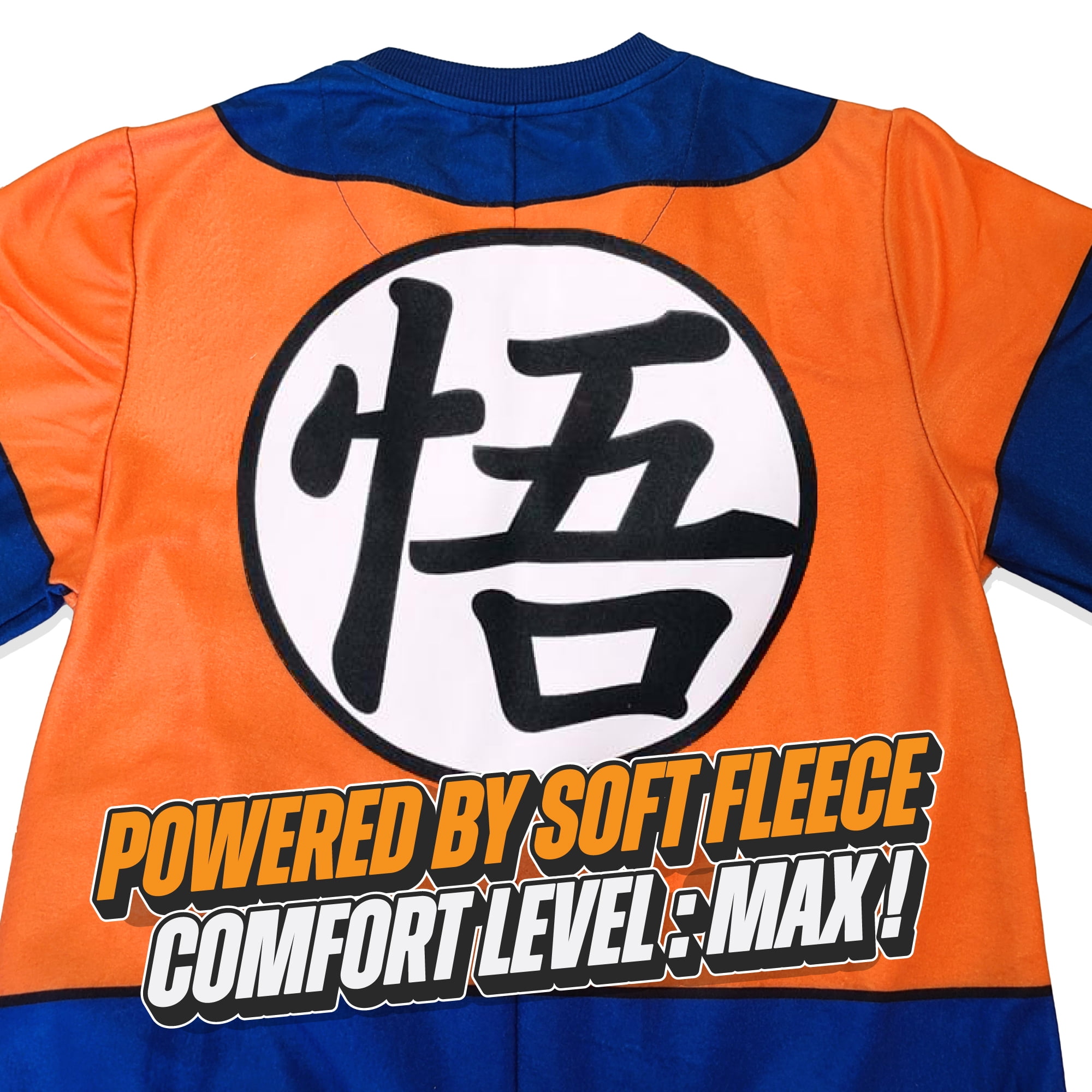 NeonPunk Dragon Ball Z Goku Adult Pajama Onesie Jumpsuit, Soft All-in-One Anime Loungewear/outfit, Iconic Blue & Orange Design, Unisex Standard Size Large