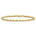 thumbnail image 5 of Auriga Fine Jewelry 14K Yellow Gold 3mm Semi Solid Rope with Lobster Clasp Chain Bracelet 8inch for Women, 5 of 6
