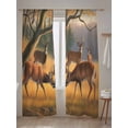 thumbnail image 5 of Fall Sheer Curtains 108 inches Long, Animal Retro Forest Brown Elk Oil Painting Light Filtering Sheer Window Curtains Rod Pocket Voile Drapes for Bedroom Living Room, 52"W x 108"L 2 Panels, 5 of 7