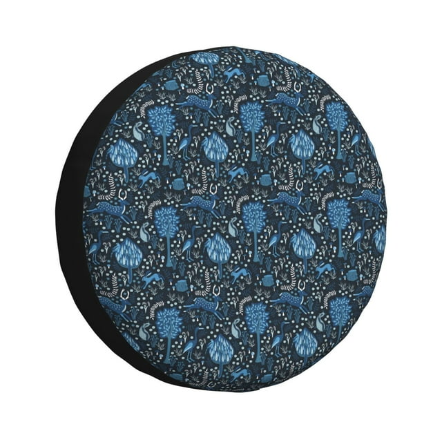 Balery Winter Blue Forest Deer Cubiertas para Neumáticos - Protector Resistente para Neumáticos de Camioneta, SUV, Remolque, Camper y RV-17 inch