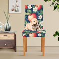 thumbnail image 4 of Yayeee 2 Pack Dining Chair Covers Stretch Parson Chairs Slipcovers Seat Protector, Blue Apple Pattern, 4 of 6
