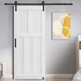 thumbnail image 6 of 28" x 84" Five Panel Real Primed Door Slab, DIY Panel Door, Modern Interior Barn Door, Moisture-proof, Anti-deformation, Pre-Drilled Ready to Assemble, Suitable for Pre-hung and Barn Door B5A9392, 6 of 9