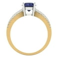 thumbnail image 4 of Solitaire with Accents Engagement Ring for Women - 1.27ct Simulated Blue Sapphire in 18K Yellow/White Gold Promise Ring, 4 of 6