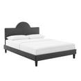 thumbnail image 2 of Modway Soleil Performance Velvet Twin Bed in Charcoal, 2 of 10