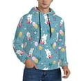 thumbnail image 2 of Lsque Rabbit And Balloon Pattern Casual Men's Hoodie,Hooded Sweatshirt with Kangaroo Pocket,Pullover Hoodie-Small, 2 of 7