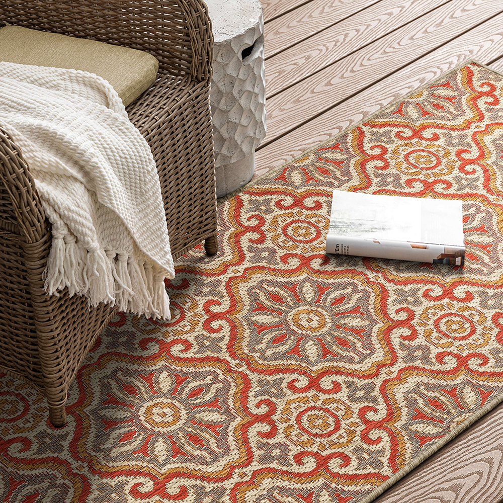 Mohawk Home Positano Outdoor Area Rug, Rust, 2' 6" x 6'