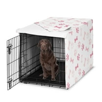 Sweet Jojo Designs Paw and Bone Blush Pink Girl Dog Crate Kennel Cover 42in.