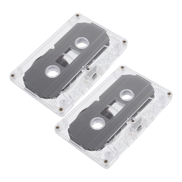 Minkissy 2Pcs Transparent Blank Cassette Tapes for Recording 30 Minute Low Noise Audio with Universal Size