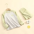 thumbnail image 3 of YUANxueke Girls 2-Piece Fleece Outfit Sets Color Block Long Sleeve Crewneck Top & Cuffed Pant Casual Thermal Loungewear, 3 of 7