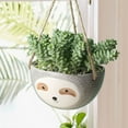 thumbnail image 5 of Cheers.US Cute Sloth Ceramic Wall Hanging Succulent Planters Hanging Sloth Pottery Bonsai Cactus Flower Pot, Air Plant Vase Holder for Indoor and Outdoor Decoration, 5 of 7