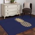 thumbnail image 3 of Pineapple Runner Rug 2.7x5 FT, Non Slip Entryway Carpet, Gold Yellow Navy Blue Tropical Fruit Summer Washable Soft Floor Carpet Entrance Mat Non-Shedding Throw Rug for Hallway Laundry Room Bedside, 3 of 9