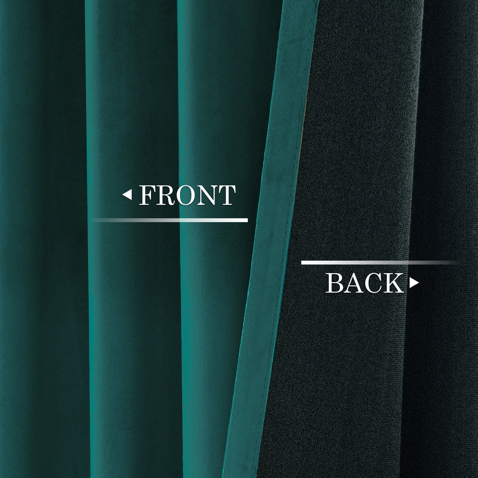 Top Finel 100% Blackout Luxury Velvet Curtains, 52 x 96 Inch, Teal Green, 2 Panels