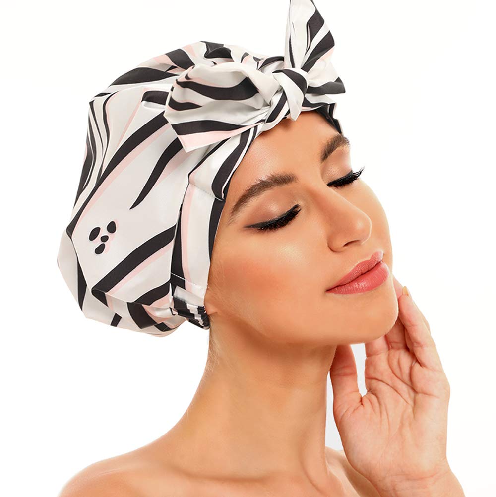 Shower Cap for Women Long Hair Reusable 