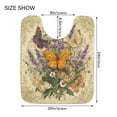 thumbnail image 2 of U-Shaped Toilet Mat Plush Bathroom Rug Mat Non Slip Bathroom Mats Butterflies and Lavender Pattern, 2 of 5