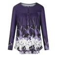 thumbnail image 4 of Pntutb Mujeres Moda Impreso Casual Cuello en V Manga larga Botón suelto Camiseta Blusa tops Pntutb Pntutb-4371, 4 of 5