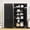 Black-90''H-Y, variant on SteeLoong 90''H Metal Storage Cabinet and Wall Upper Storage Cabinet,White Food Cupboards with 4 Adjustable Shelves
