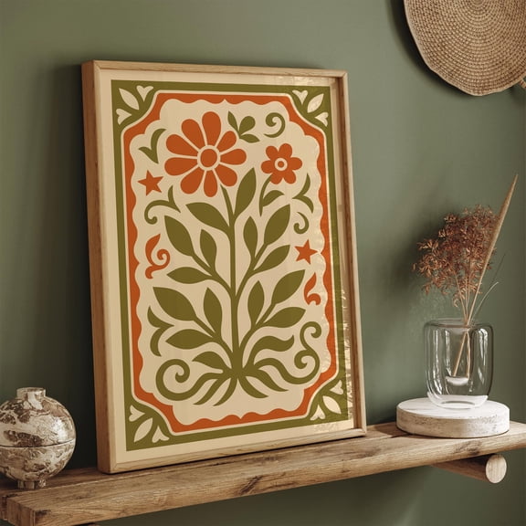 Vintage Floral Poster Print, Rustic Farmhouse Wall Decor Botanical Art UNFRAMED Poster, Wall Art for Decor, Present, 8x12