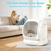 Osoeri 75L Smart Automatic Self-Cleaning Cat Litter Box, APP Control/Integrated Safety Protection,White